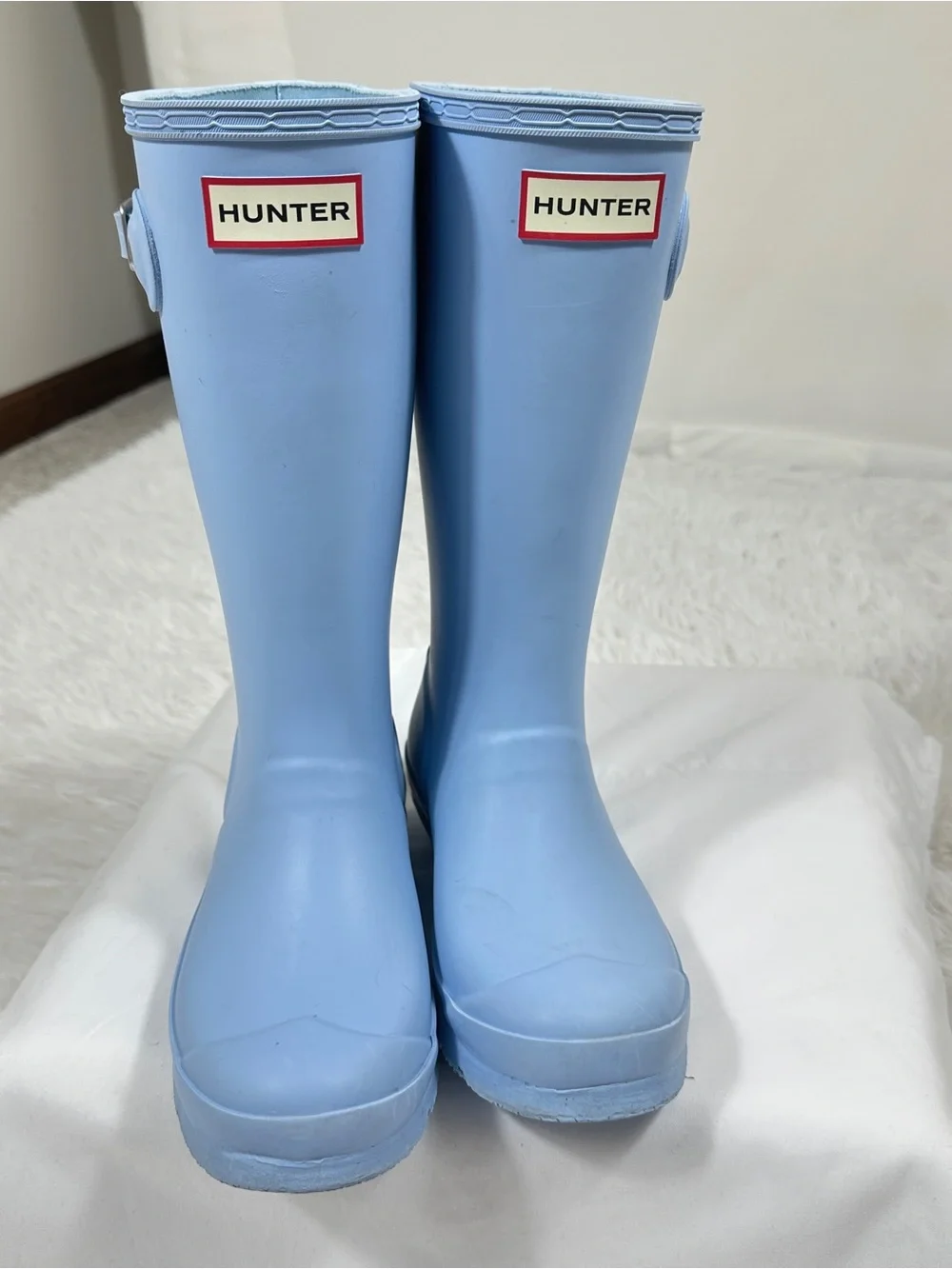 Hunter Original Kids Rain Boots Blue Tall Wellington Waterproof Girls US 2 EU 33